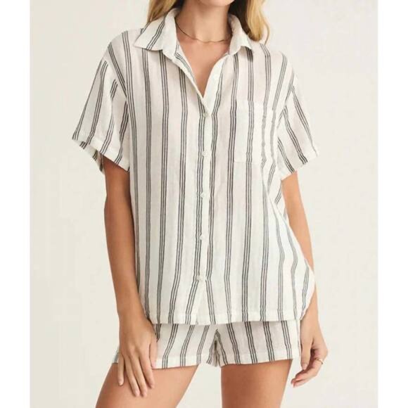 NWT Z Supply Seascape Stripe Shirt 100% Cotton - Women's S - Picture 1 of 12